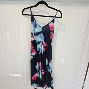 Floral Dress with Pink and Blue Accents